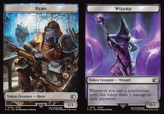 Hero (0004) // Wizard (0015) Double-Sided Token - Foil